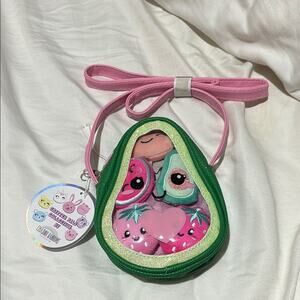 Chasing Rainbows critter pals collection Avocado Crossbody Bag Green Pink NWT